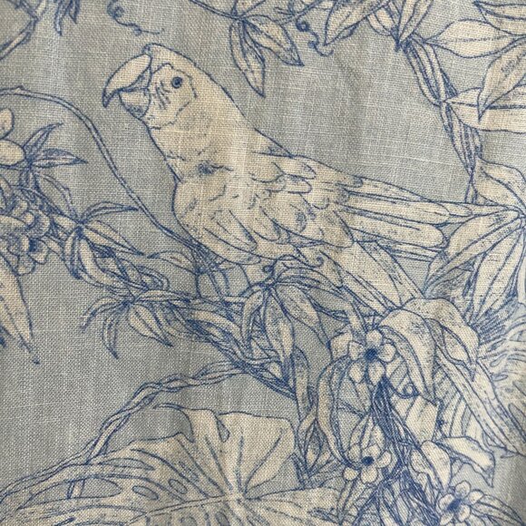Tommy Bahama Womens Large 100% Linen Tropical Button Up Shirt Floral Bird Print - Picture 11 of 11